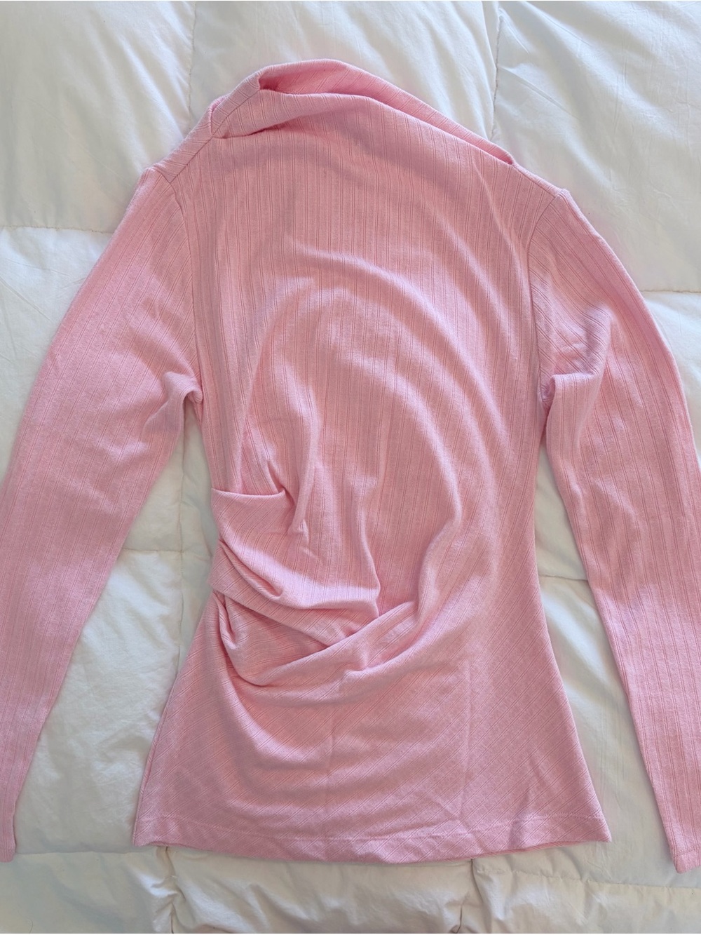 LOFT Soft Pink Ribbed Long Sleeve Top